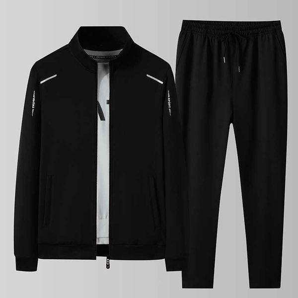 

men's tracksuits men's sportswear set spring autumn two piece sets sportsuit jacket pant sweatsuit male clothing patchwork tracksu, Gray