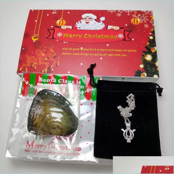

pearl christmas gift set pearls in oyster 925 sterling sier pearl locket cages necklace diy for women fashion jewelry wedding drop de dh2qy, White