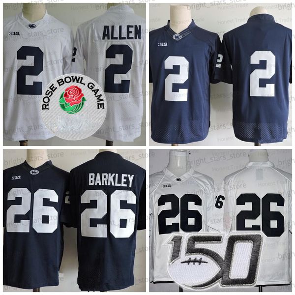 

ncaa 26 saquon barkley college football jersey penn state nittany 2 marcus allen no name stitched university football mens jerseys, Black