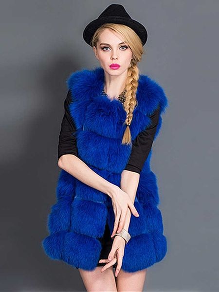 

women's fur faux hjqjljls 2022 new fashion vest for women thick warm long gilet female vests fuzzy coat t220928, Black