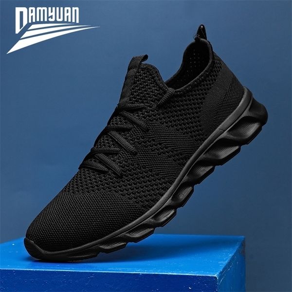 

dress shoes damyuan men plus size 47 casual summer mesh sneakers lightweight breathable male trainers 48 220929, Black