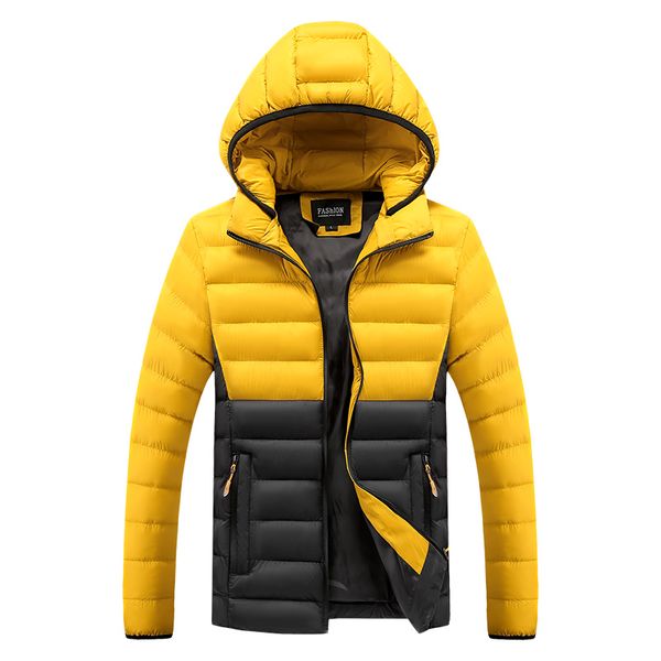 

new mens parkas winter warm thicken hooded coats outdoor men casual windproof bomber jacket solid windbreaker outerwear, Black