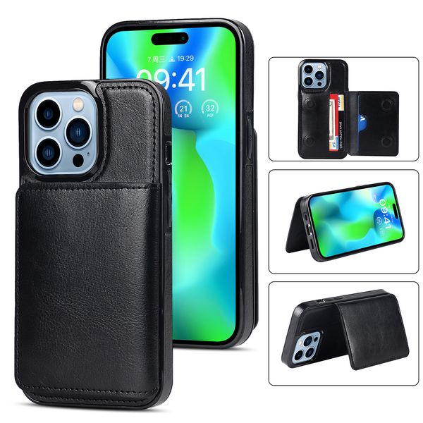 

for iphone 14 pro max wallet cases pu leather card holder flip stand business phone covers for iphone13 12 11 xr xs x 8 7 plus 6s