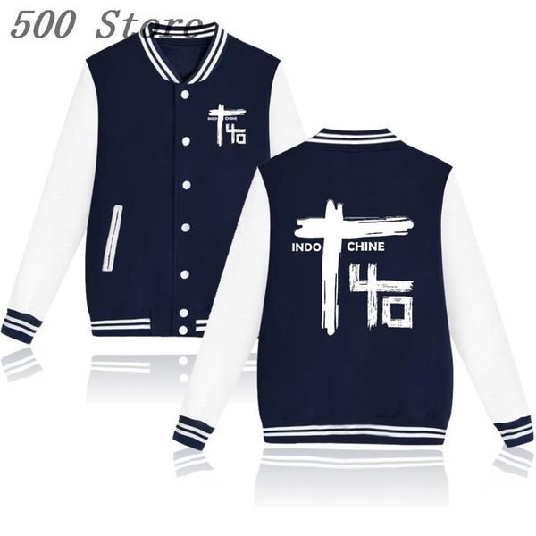 

mens jackets french band indochine rock baseball uniform wave french band long sleeves hip hop sweatshirt menwomen clothing hip hop 220929, Black;brown