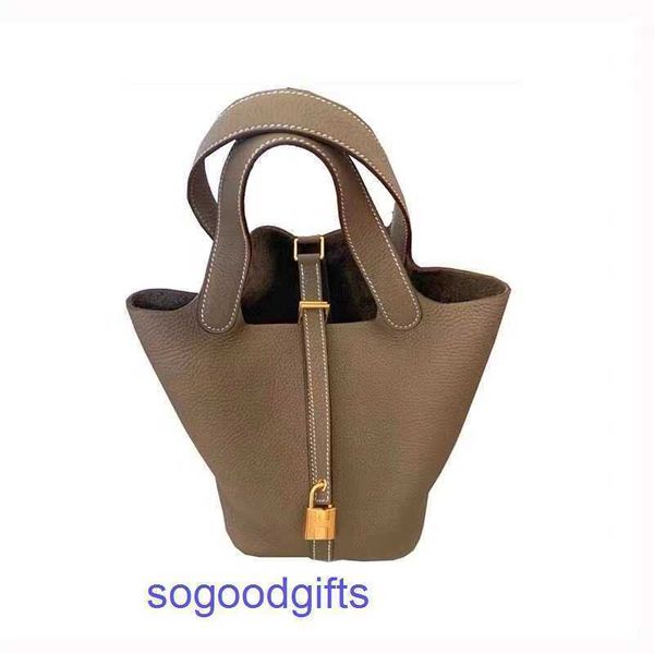 

women's designer bags genuine leather picotin lock herme handbags tote bag 2022 new home layer cowhide litchi pattern gold buckle t veg