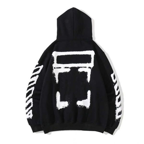 

classic men's luxury sweatshirts brand offs pullover shirts hoodies women black white sweater men arrow letter print hoodie tees trend