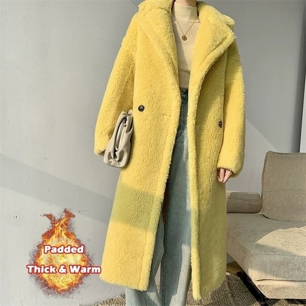 

womens fur faux fur luck a women winter longer faux fur warm coat long sleeve female thick teddy bear coat casual loose oversize outwears 22, Black
