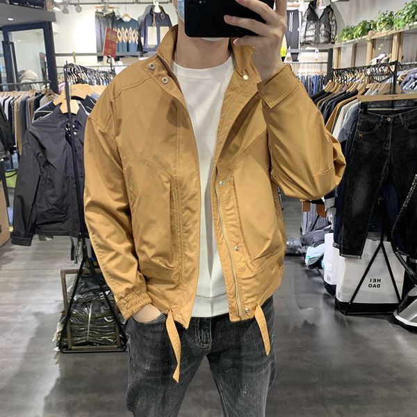 

men's jackets ewsfv 2021 autumn new arrive mens loose stand collar jacket solid 4-color casual jacket outdoor simplicity handsome men&#, Black;brown