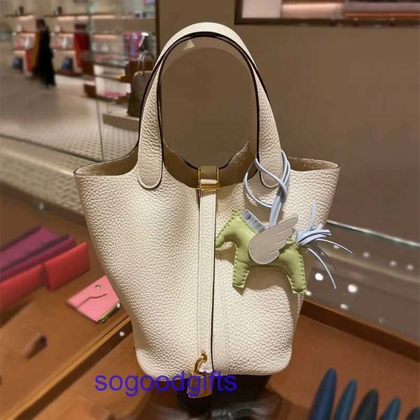 

women's designer bags genuine leather picotin lock herme handbags tote bag vegetable basket women's bag bucket layer leather hand