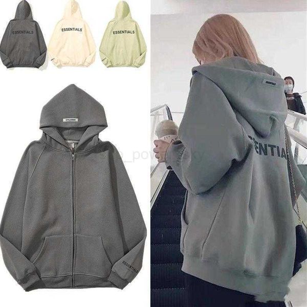 

mens hoodies essential designer sweatshirts couple hooded sweater women cardigan coat loose high street fashion brand zipper coat hoodie, Black