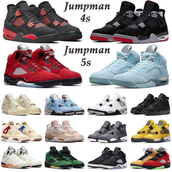 

jumpman4s basketball shoes men women 4 red thunder sail university blue royalty bred 5s blue bird oreo shattered backboard designer shoes, Black