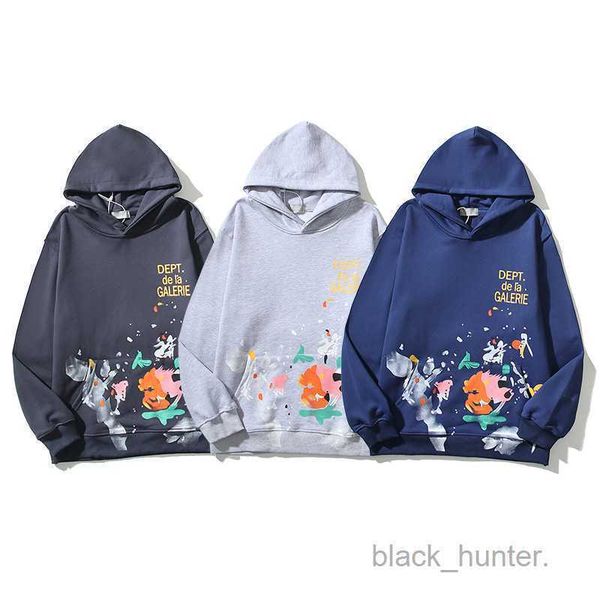 

men's hoodies galery dept designer sweatshirts fashion speckle hoodie graffiti sports casual hip hop men women's hoodie, Black