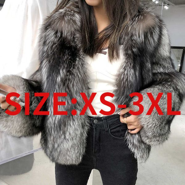 

women's fur faux ladies coat fashion autumn and winter new warm t220928, Black