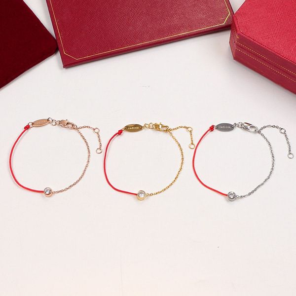

luxurious quality stainless steel designer bangles colored rope red thread redline bracelet half chain ropes fashion jewelry lady party gift, Black