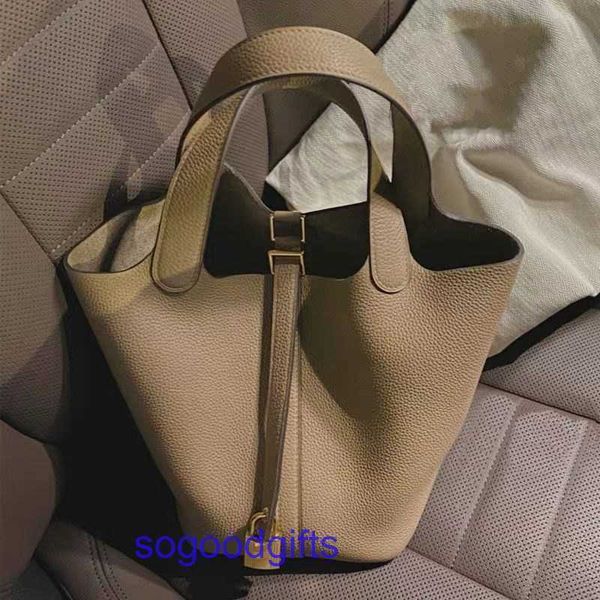 

original edition tote bags handbag women s deigner bag genuine leather picotin lock h work 2023 new baket pucvn with real logo