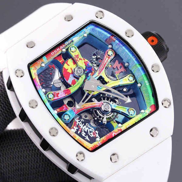 

luxurious aaaaa watch richa millies mechanicla watches skeltondesigner dial automatic mechanical with novel personality, Slivery;brown