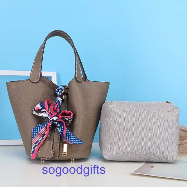 

women's designer bags genuine leather picotin lock herme handbags tote bag 2022 new leather basket bag fashion casual bucket hand versa