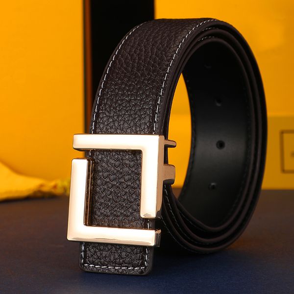 

Designer Belts Luxury Womens Mens Belts Fashion Classical Bronze BiG Smooth Buckle Real Leather Strap 3.8cm 6 Color, Free