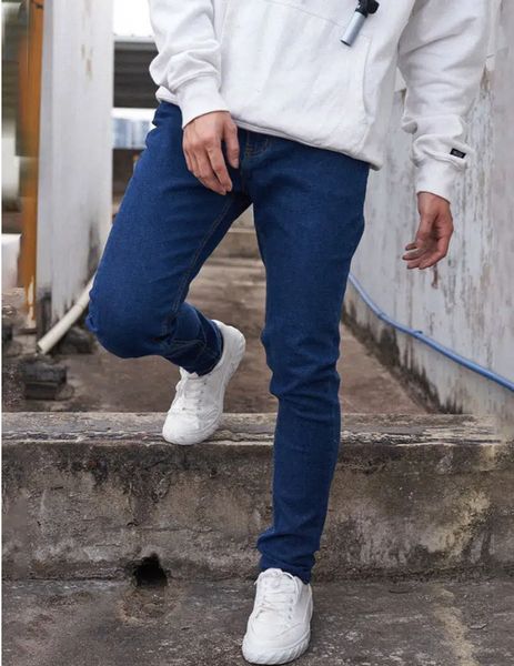 

men's stretch slim straight casual jeans /purchase protection, Blue