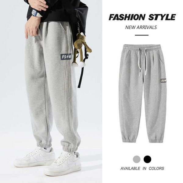 

men's pants hip hop jogger pants men 2021 new arrival korean style all-match drawstring trousers casual comfortable plus size sweatpant, Black