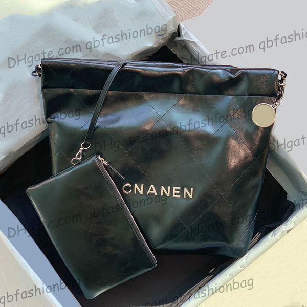 

designer channel bags for women black cc handbag leather chain slant shoulder clutch flap totes bag double letters solid hasp waist square s