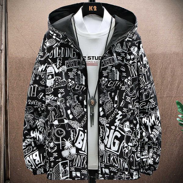 

men's jackets 2022 autumn new double sided wear windbreaker men casual jacket male hooded waterproof clothing plus size 4xl g220923, Black;brown
