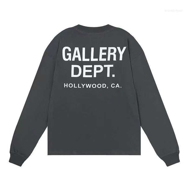 

galleries dept designer t shirt pullover american niche fashion brand loose leisure double pure cotton long sleeve men's women's t, White;black
