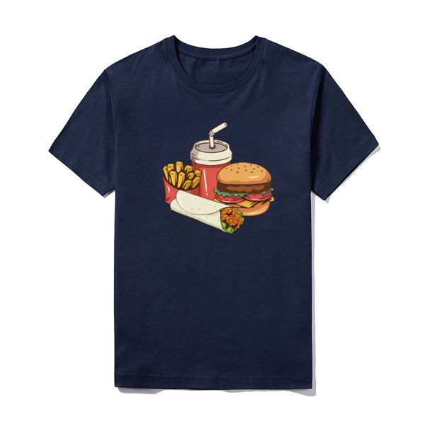 

summer graphic printed t-shirt harajuku cute men streetwear o neck short sleeve tees punk style male hamburger clothes, White;black