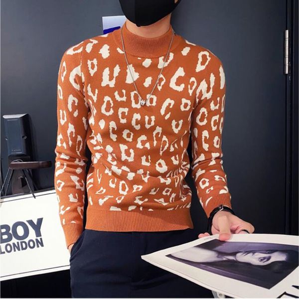 

2022 men autumn sweaters knitted casual slim fit cotton sweaters long sleeve pattern male warm pullovers trendy style knit shirt, White;black