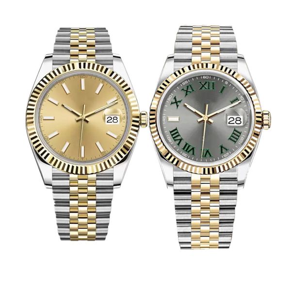 

mens watch automatic mechanical watches business wristwatches 36mm and 41mm montre de luxe 904l stainless steel luminous waterproof wristwat, Slivery;brown