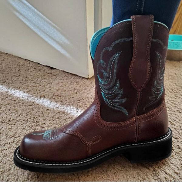 

boots ladies good cowboy boot autumn winter leather women shoes retro femme, Black