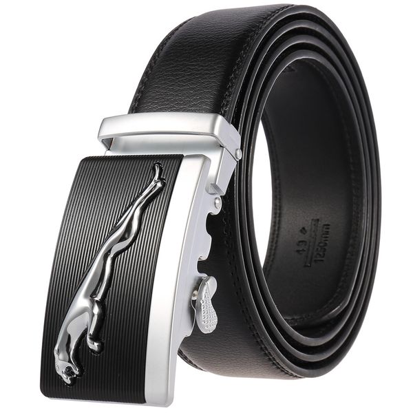 

genuine leather belts for men metal automatic buckle men's belt black luxury male cowhide strap, Black;brown