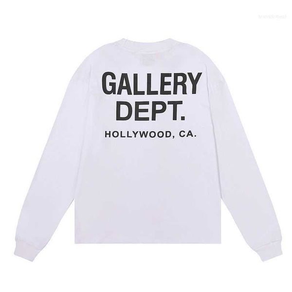 

galleries dept designer t shirt pullover american niche fashion brand loose leisure double pure cotton long sleeve men's women's t, White;black