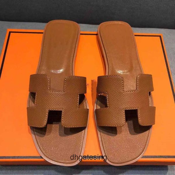 

sandals sandal hermee orans designer oran 2022 women oasis slippers h wear summer diamond flat h-type leather beach ikda, Black