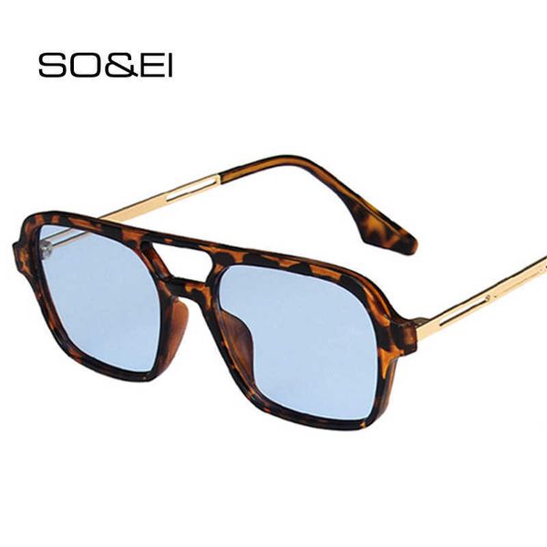 

so ei retro double bridges women sunglasses fashion pink gradient eyewear trending hollow leopard blue sun glasses men shades 0928, White;black