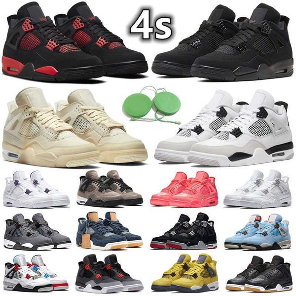 

20234 4s men women basketball shoes sneaker military black cat red thunder white unc blue sail metallic lightning bred grey infrared mens9m8