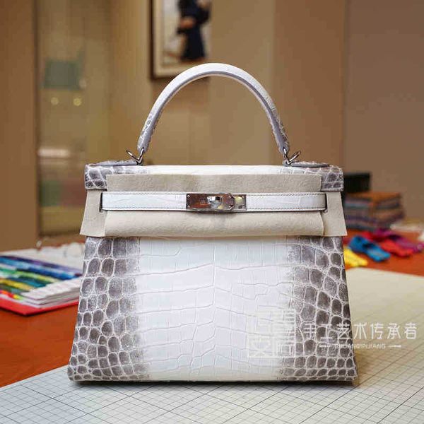 

kes bags herme bags kes y himalayan himalaya crocodile leather 28cm silver buckle single shoulder portable messenger bag 6zs7