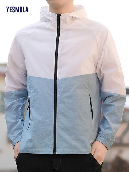 

men's jackets men summer ultralight sportswear hooded jacket thin windbreaker fashion sunscreen casual zip-up coat packable bomber jack, Black;brown