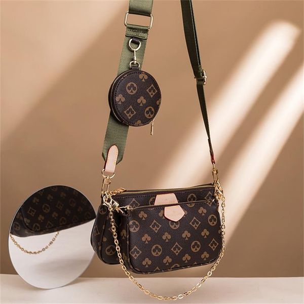 

women bag handbag woman original box date code purse clutch shoulder messenger cross body serial number three in one flowe bag m44840