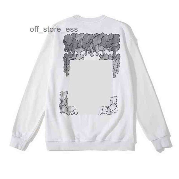 

hoodies sweatshirts men's brand off autumn winter street coated melting round neck pullover terry white black sweatshirt 4k859e5a