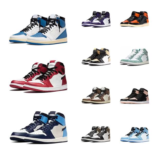 

1s hyper royal chicago dark university blue retro jordens men sport og basketball jumpman high jorda 1 reverse mocha unc mmj, Black