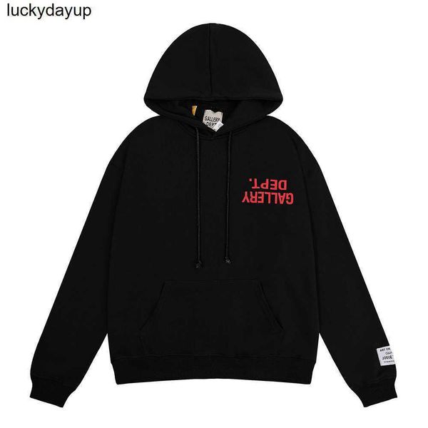 

men's hoodies designer sweatshirts fashion brand galery dept printed cotton hoodie sweater men's women's loose hoodie, Black