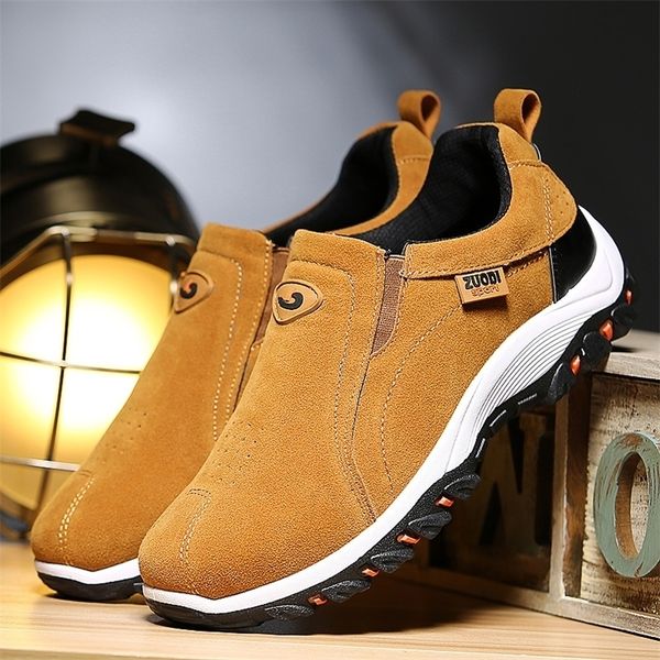 

dress shoes men casual breathable outdoor sneakers lightweight walking autumn spring loafers slip on dad size 39-48 220929, Black