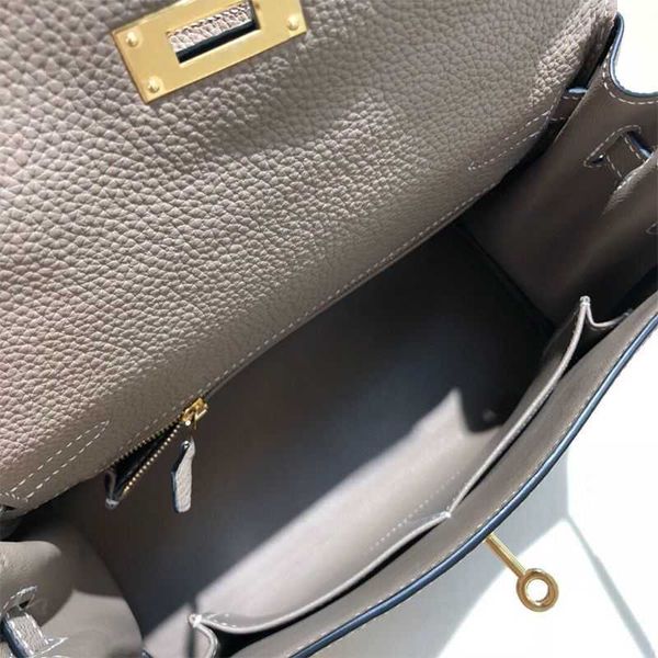 

herme kely women bags new fashion versatile hand sewn womens calfskin handheld dove grey nz3f to5v