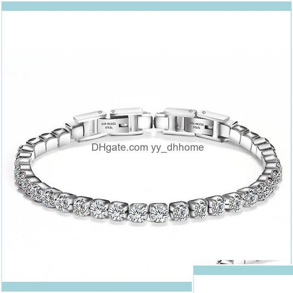 

link chain link jewelrylink chain stainless steel tennis bracelets with white black zirconia stone female jewelry sier color women otizq