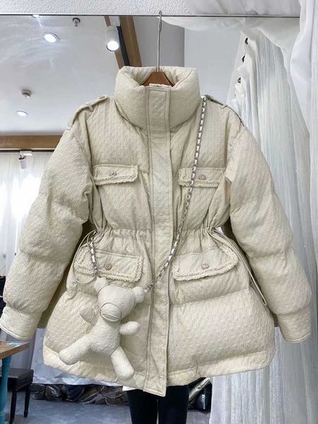 

women's down parkas 2021 new winter style winter women stand collar warm white duck down short jacket casual female thick coat snow t22, Black