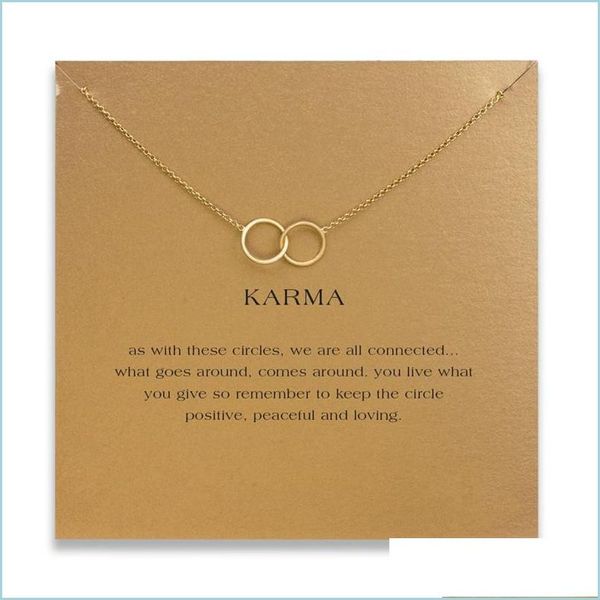 

pendant necklaces double circle choker necklaces with card gold sier cross pendant necklace for fashion women jewelry karma drop deli dhovf, Silver