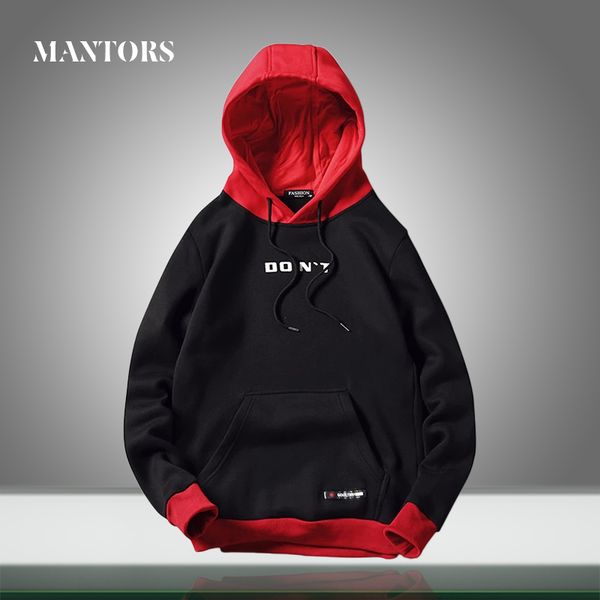 

men's hoodies sweatshirts men hoodies casual hip hop streetwear patchwork hooded sweatshirts men's hoodies drawstring pocket loose, Black