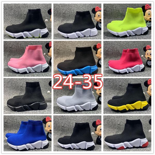 

designer kids shoes casual slides socks platform men black woman kid speedy speed trainer runner sneaker sock shoe sneakers size 28-35
