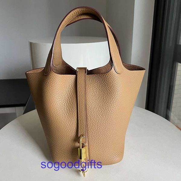 

women's designer bags picotin lock herme handbags tote bag 4b biscuit color director pure hand sewing wax line tc leather vegetable bas